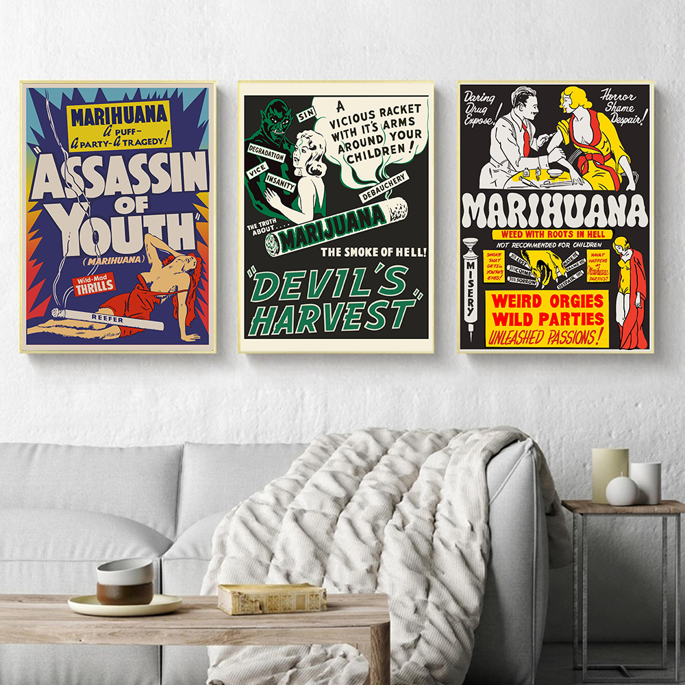 Vintage Fashion Prints For Wall - Vintage Style Reefer Madness Poster 1942
