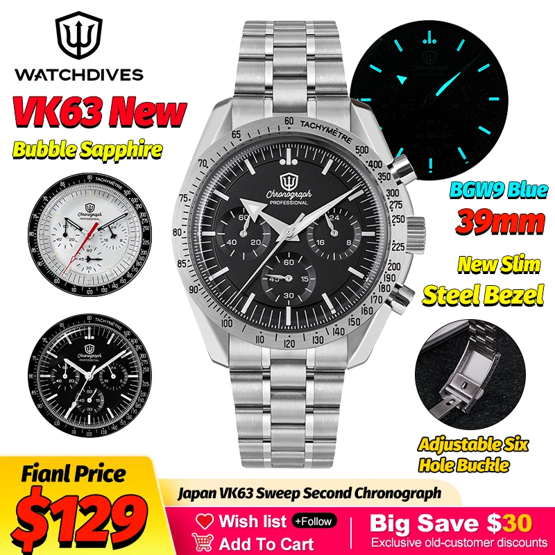 Vintage Fashion In Japan - Watchdives WD1863 Mechanical Quartz Watches Black