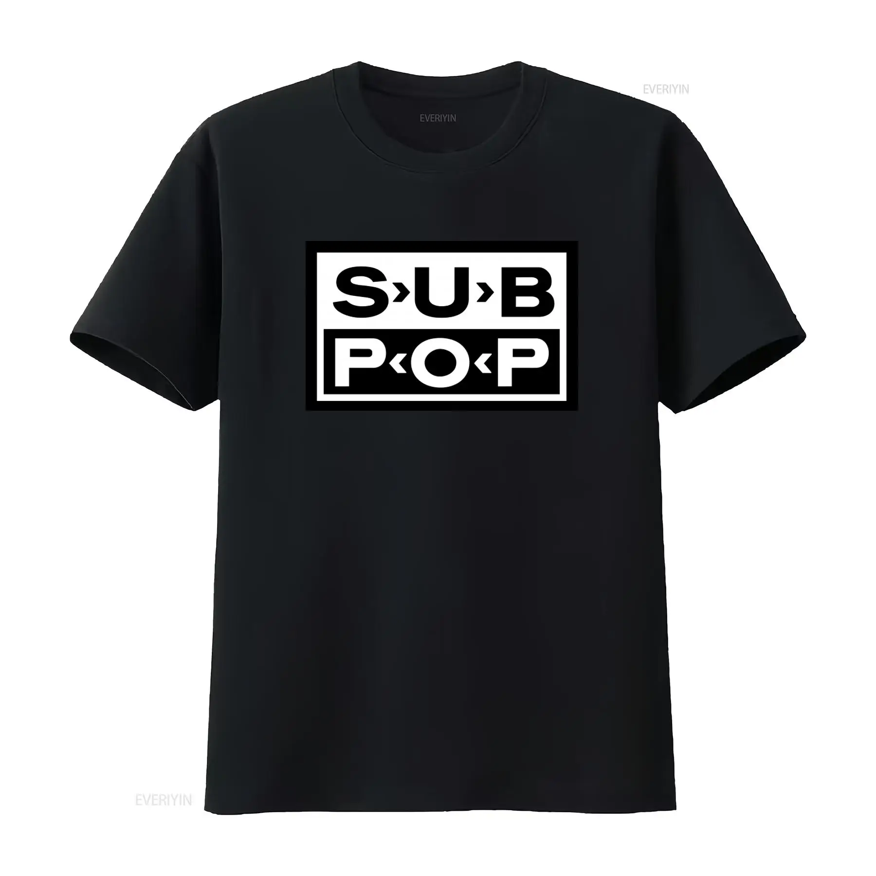 Sub Pop Logo T Shirt Black wit - Vintage Fashion Logos avis et prix