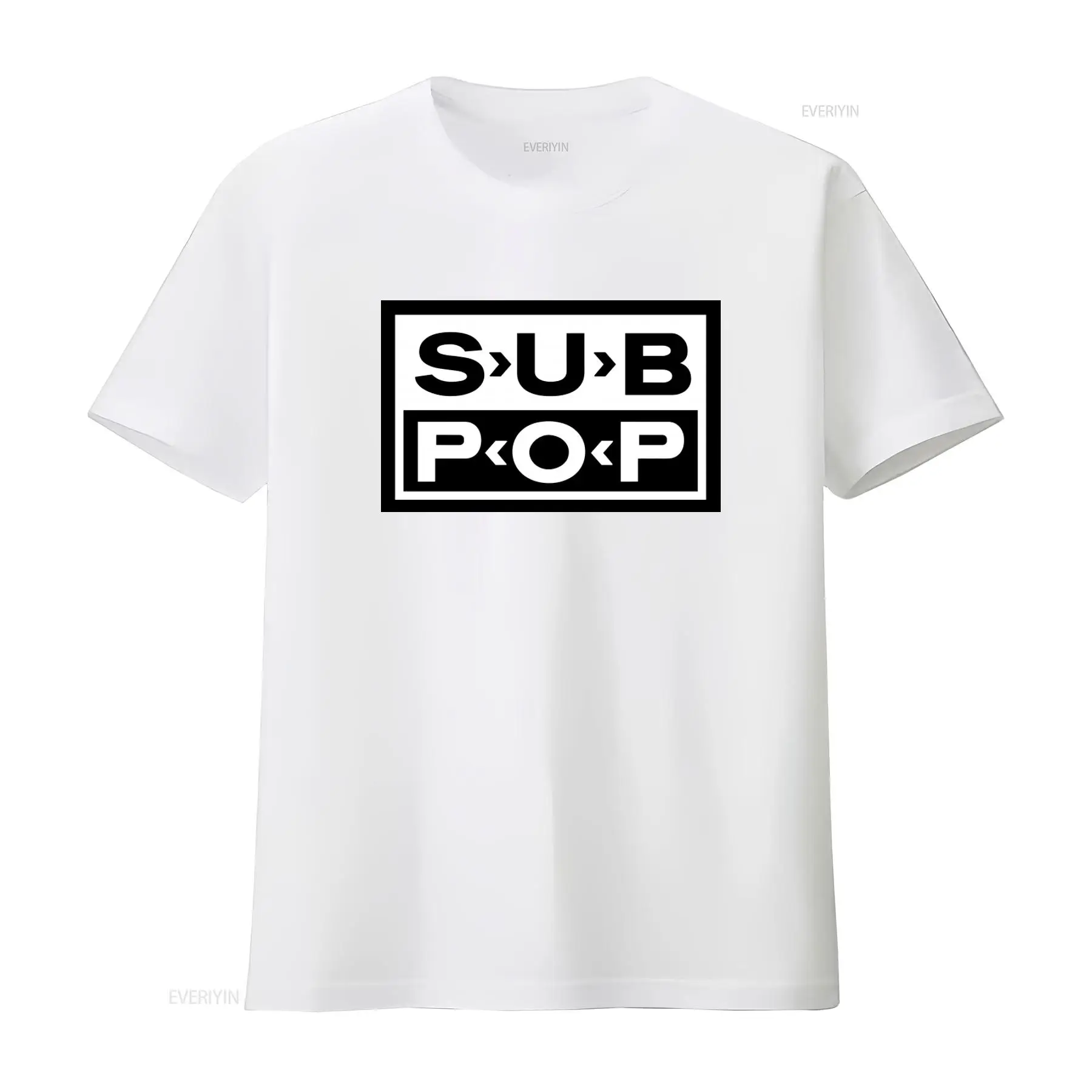 Sub Pop Logo T Shirt Black wit - Vintage Fashion Logos avis et prix