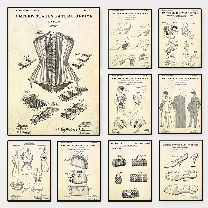 Fashion Clothing Shoe Bag Desi - Vintage Fashion Prints For Wall avis et prix