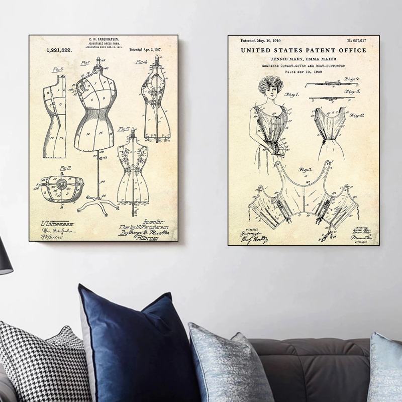 Fashion Clothing Shoe Bag Desi - Vintage Fashion Prints For Wall avis et prix