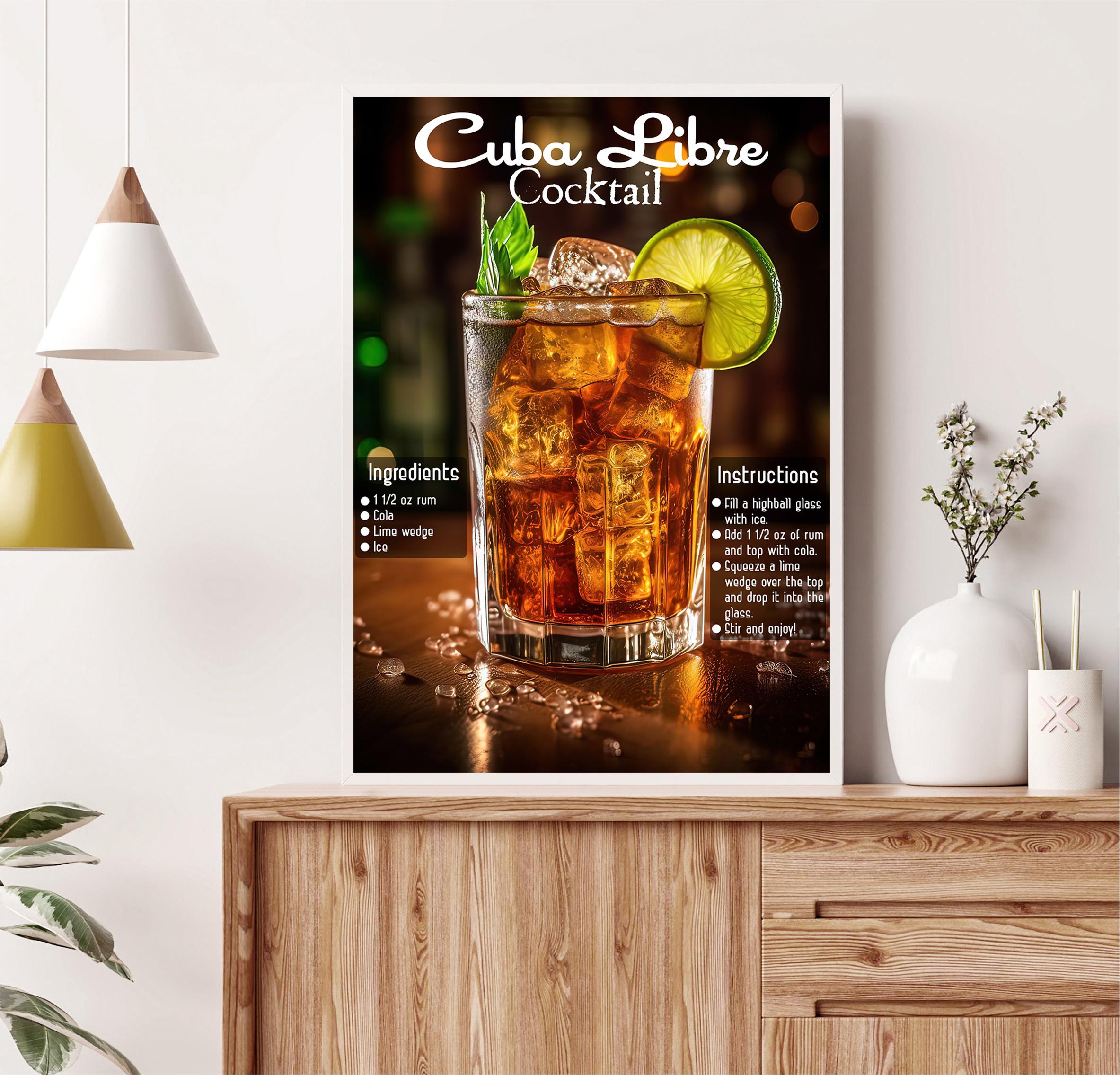 Classic Vintage Cocktail Mojit - Vintage Fashion Prints For Wall avis et prix