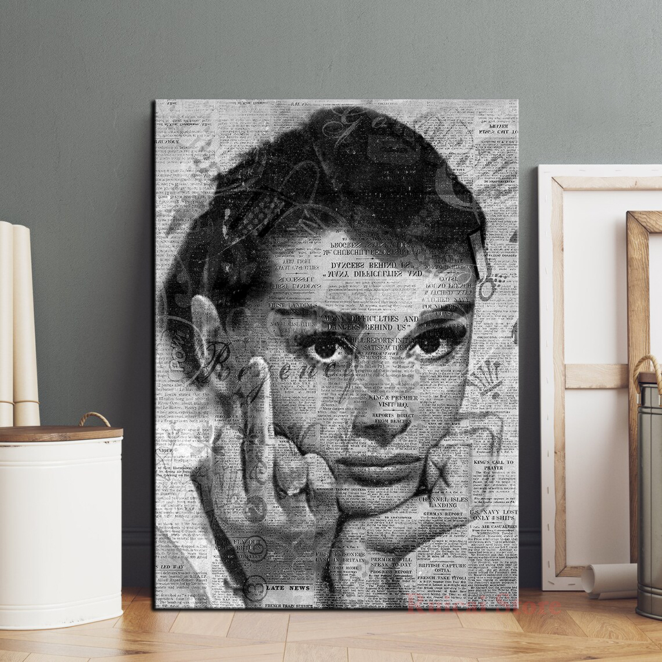 Audrey Hepburn Vintage Poster  - Vintage Fashion Prints For Wall avis et prix