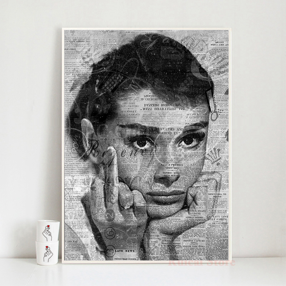 Audrey Hepburn Vintage Poster  - Vintage Fashion Prints For Wall avis et prix