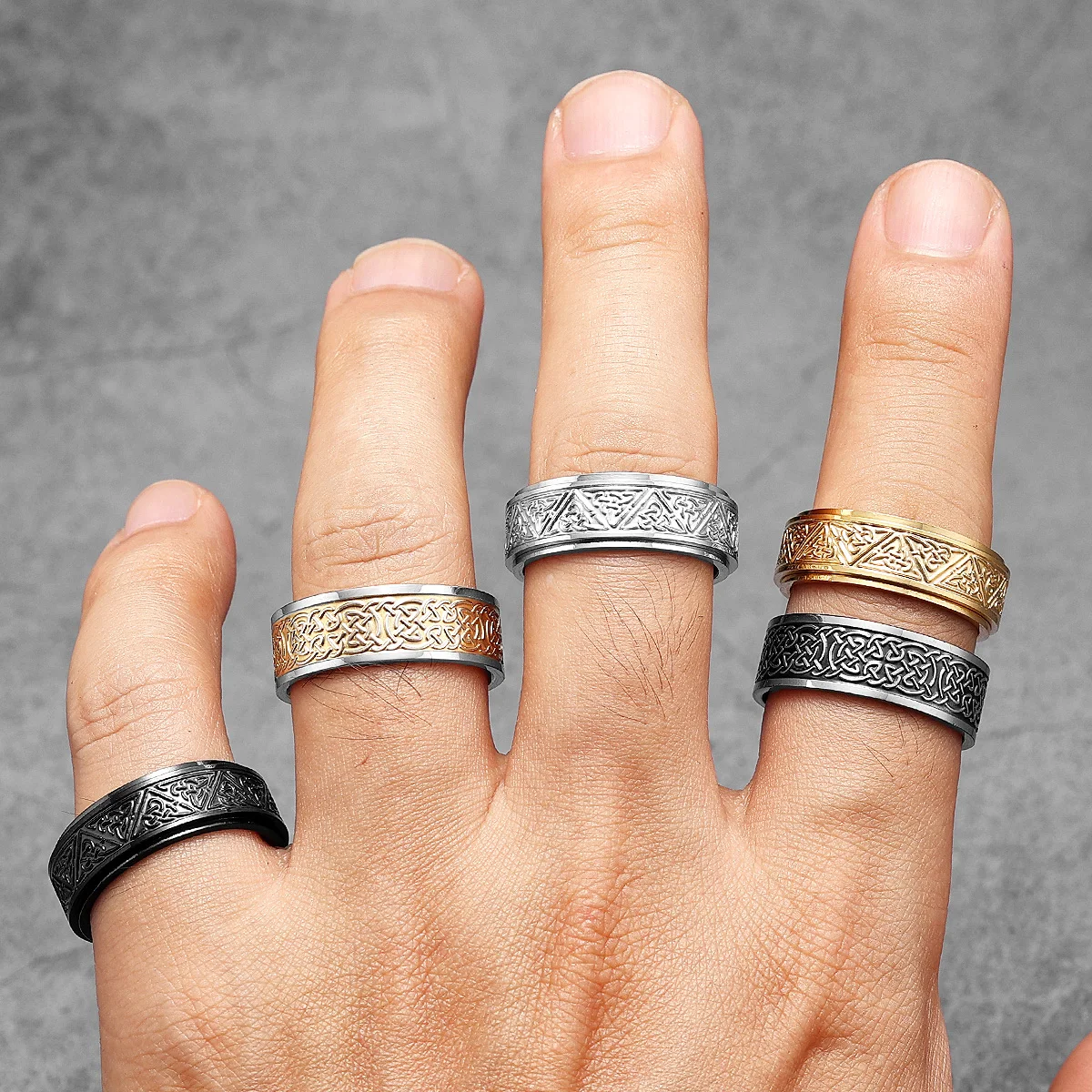 Viking Celtic Knot Men Rings S - Vintage Fashion Newtown avis et prix