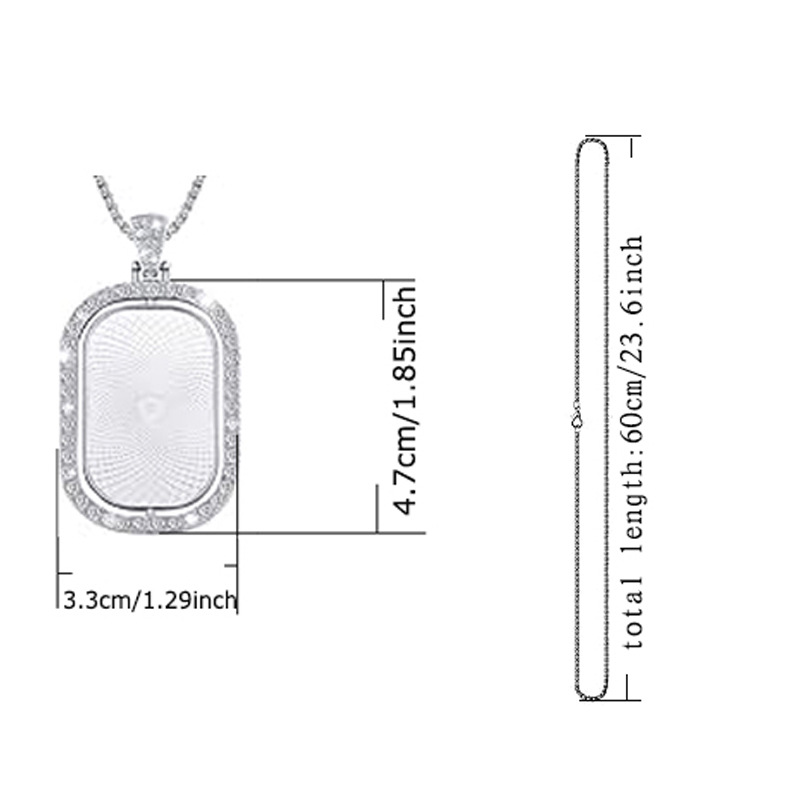Personalized Custom Rectangula - Vintage Fashion Necklace avis et prix