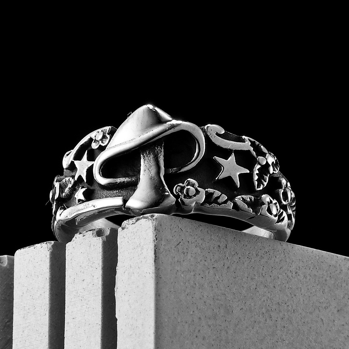 Mushroom Star Men Rings Stainl - Vintage Fashion Newtown avis et prix