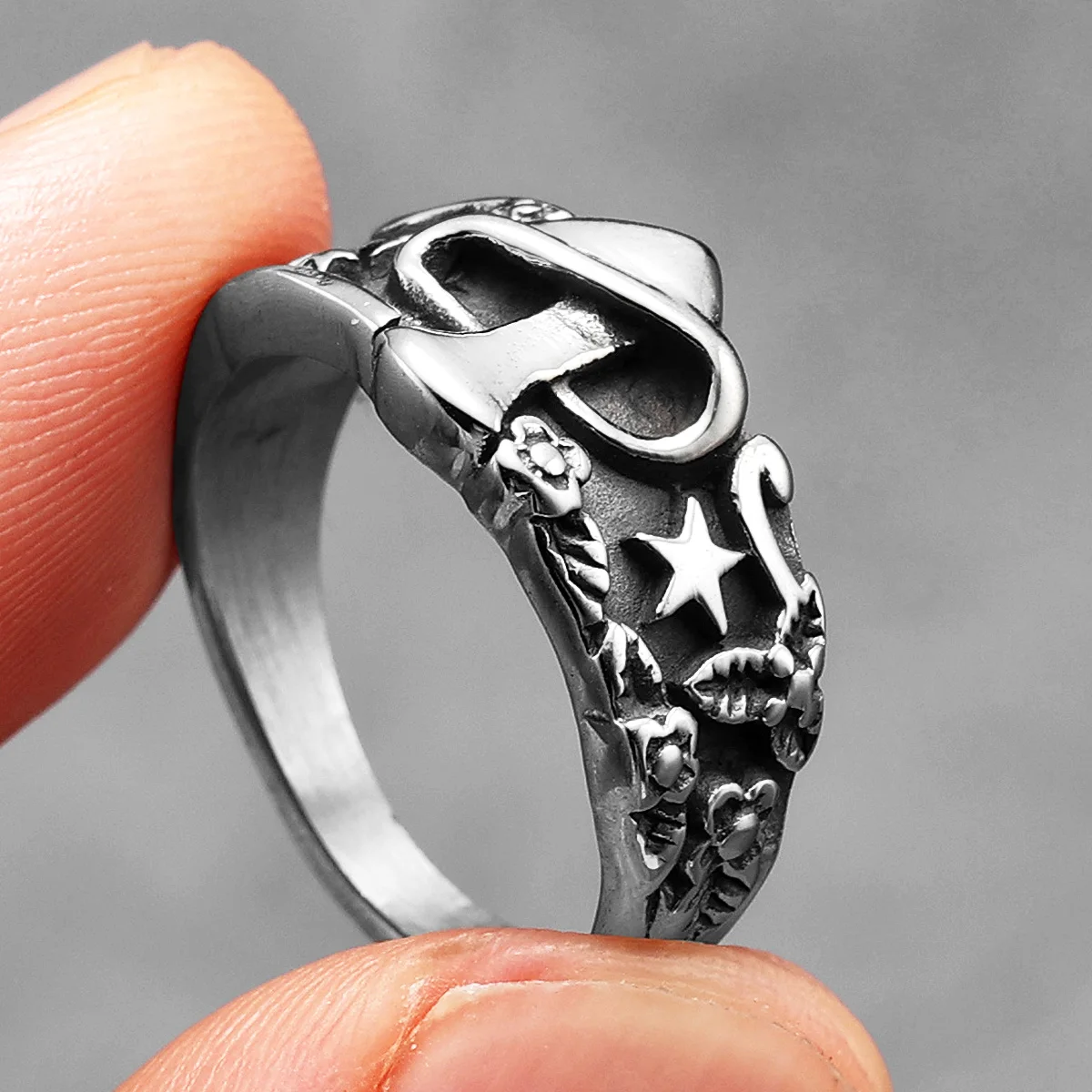 Mushroom Star Men Rings Stainl - Vintage Fashion Newtown avis et prix