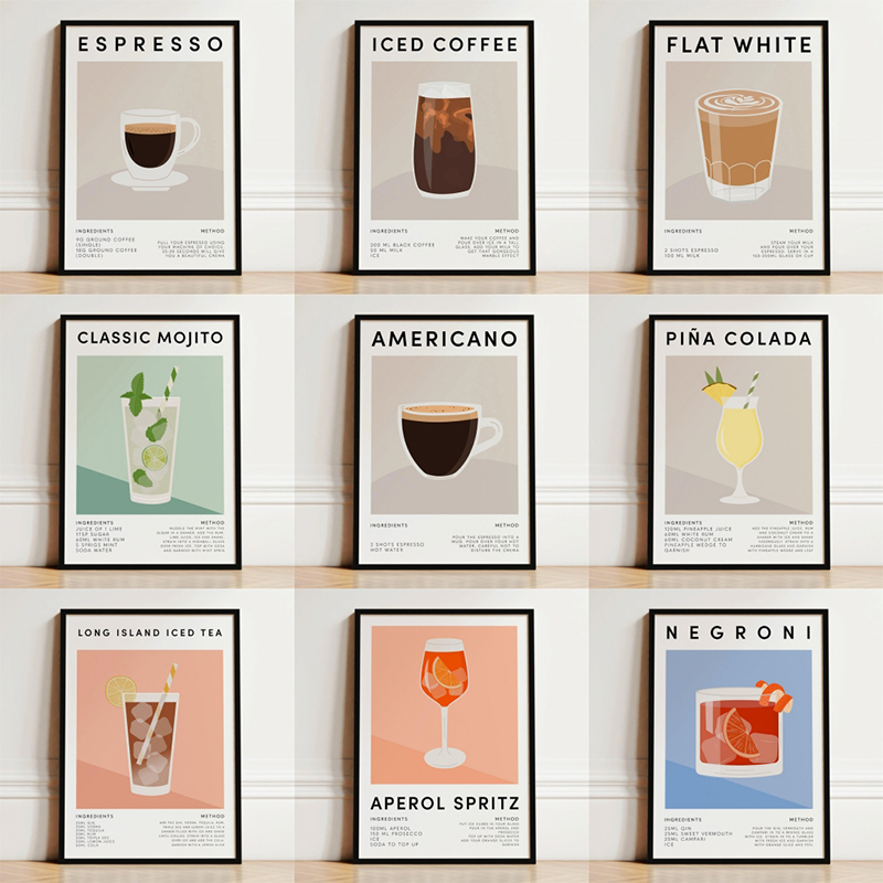 Vintage Fashioned Cocktail Pos - Vintage Fashion Prints For Wall avis et prix
