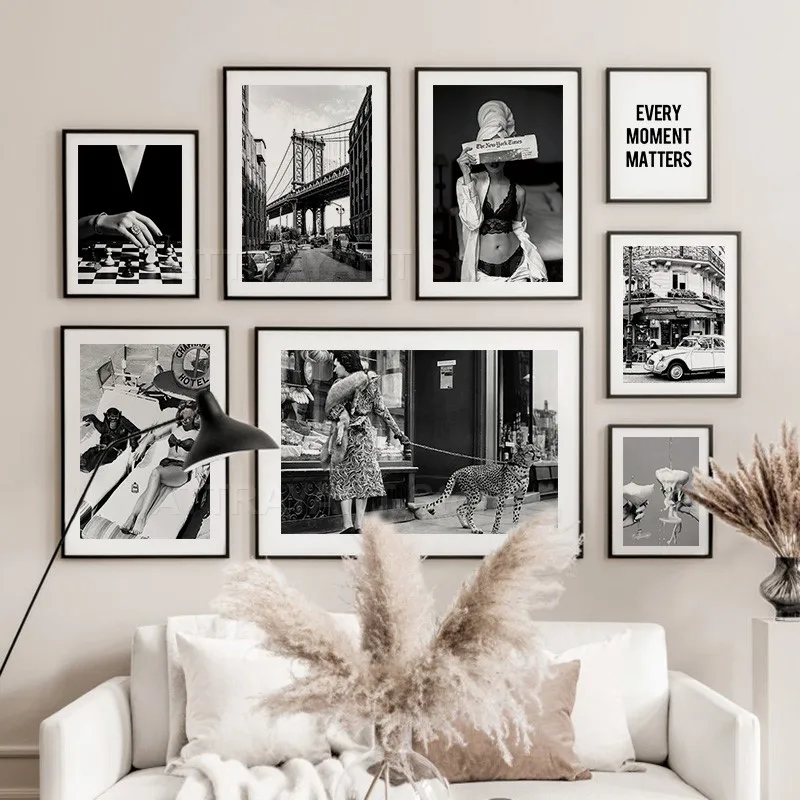 Black and White Vintage Wall A - Vintage Fashion Prints For Wall avis et prix