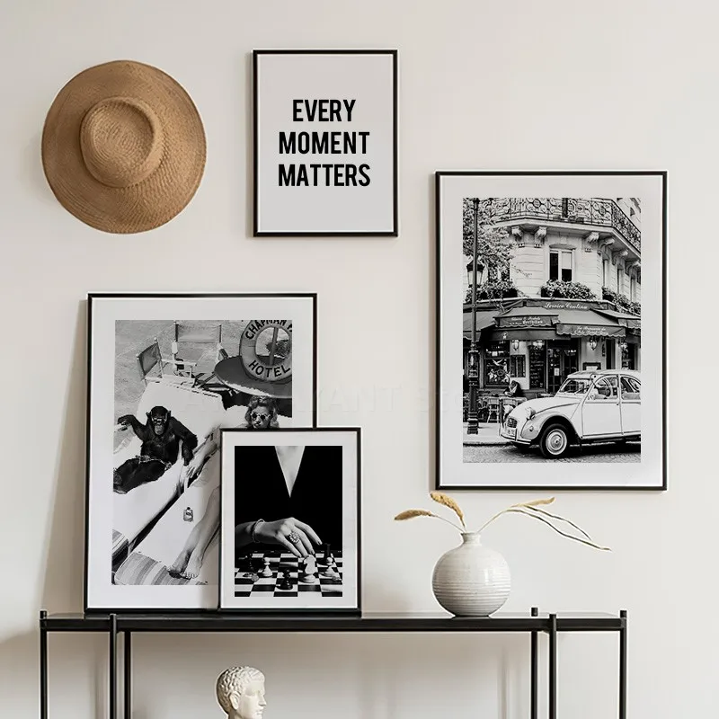 Black and White Vintage Wall A - Vintage Fashion Prints For Wall avis et prix