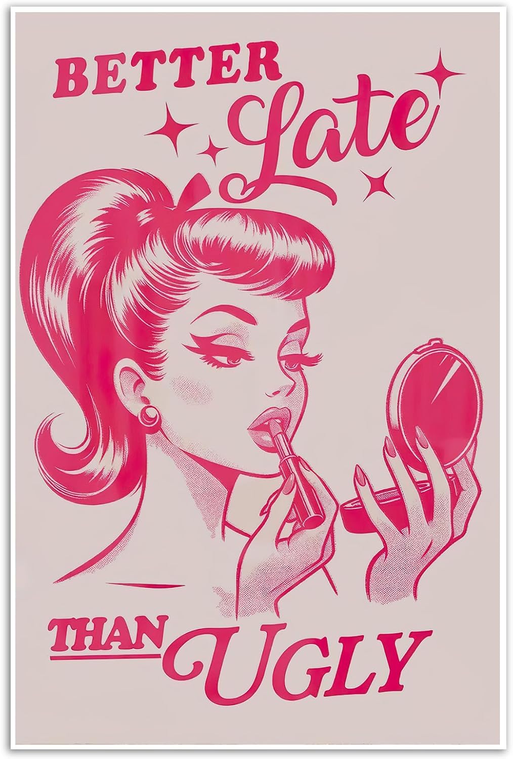 XWNLTEPK Better Late than Ugly - Vintage Fashion Prints For Wall avis et prix