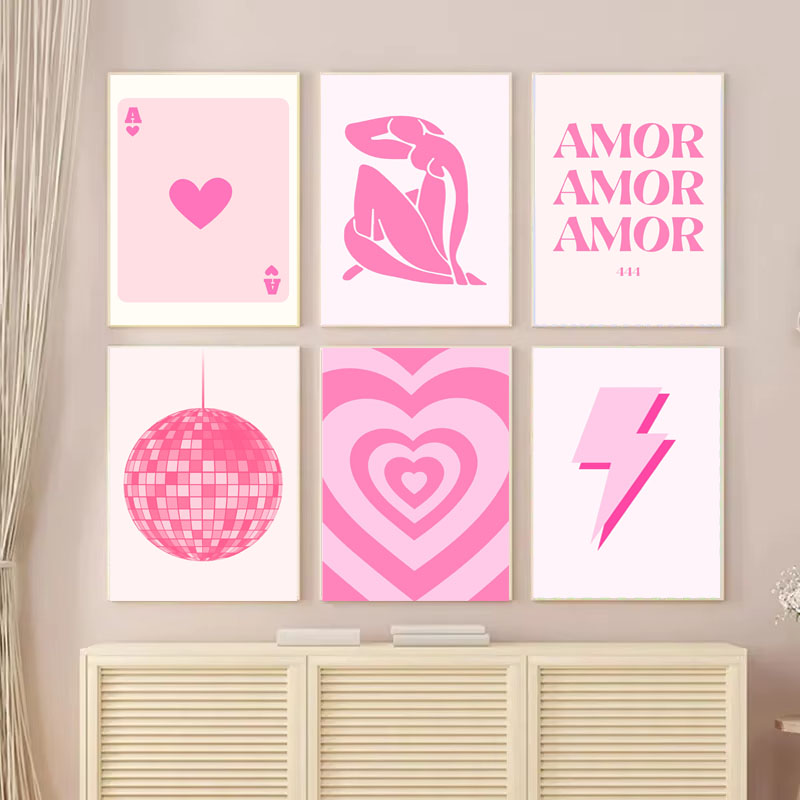 1pc Canvas painting  Pink Mati - Vintage Fashion Prints For Wall avis et prix
