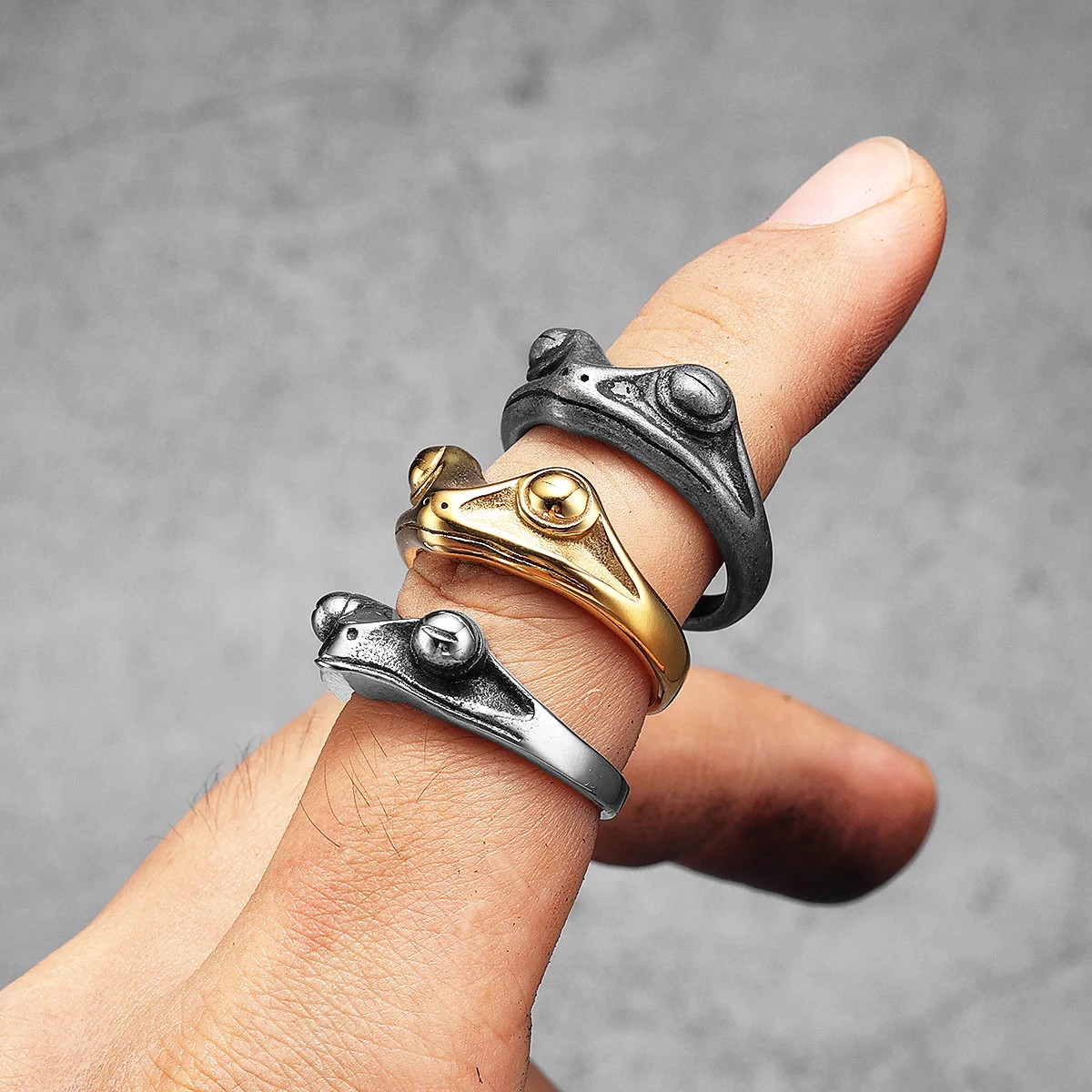 Frog Prince Men Rings Stainles - Vintage Fashion Newtown avis et prix