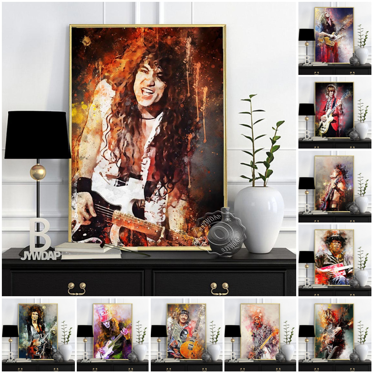 Rock Star Alvin Lee Dark Bg Al - Vintage Fashion Prints For Wall avis et prix
