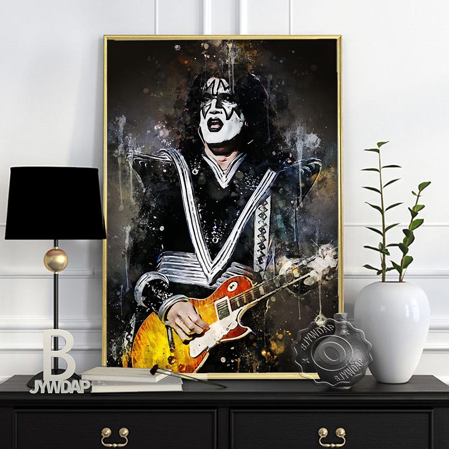 Rock Star Alvin Lee Dark Bg Al - Vintage Fashion Prints For Wall avis et prix