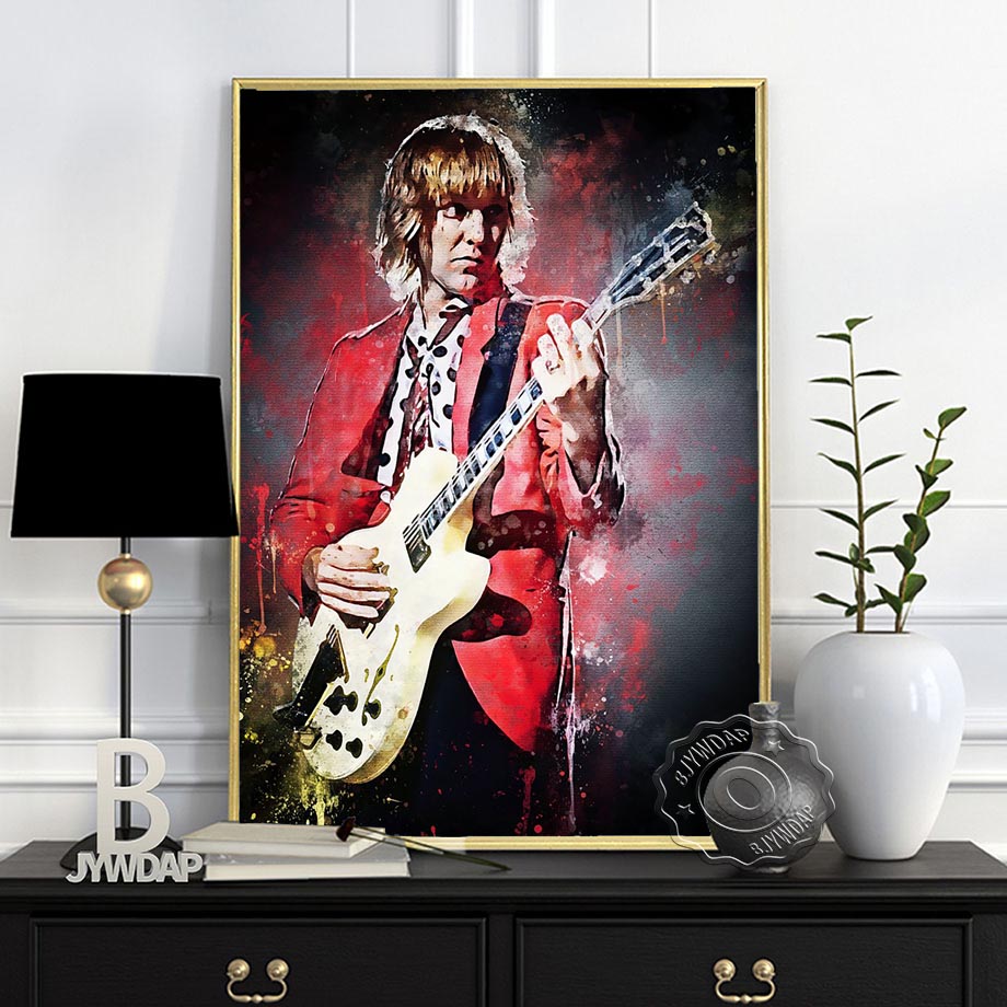 Rock Star Alvin Lee Dark Bg Al - Vintage Fashion Prints For Wall avis et prix