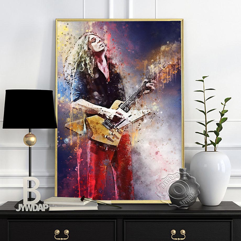 Rock Star Alvin Lee Dark Bg Al - Vintage Fashion Prints For Wall avis et prix