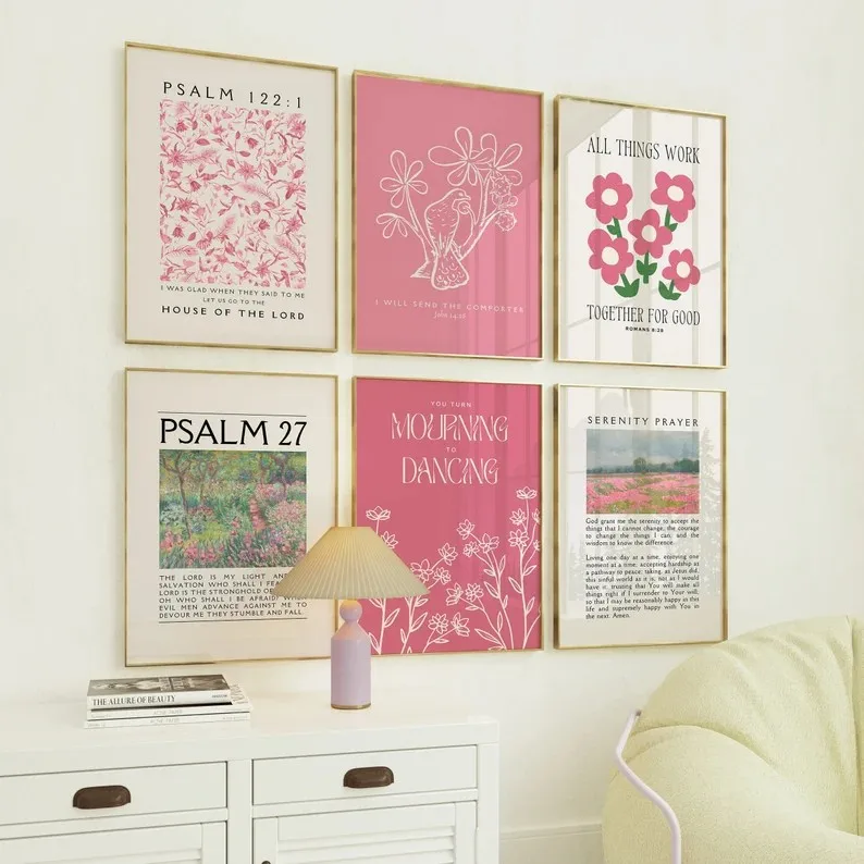 Minimalist Canvas Posters Pink - Vintage Fashion Prints For Wall avis et prix