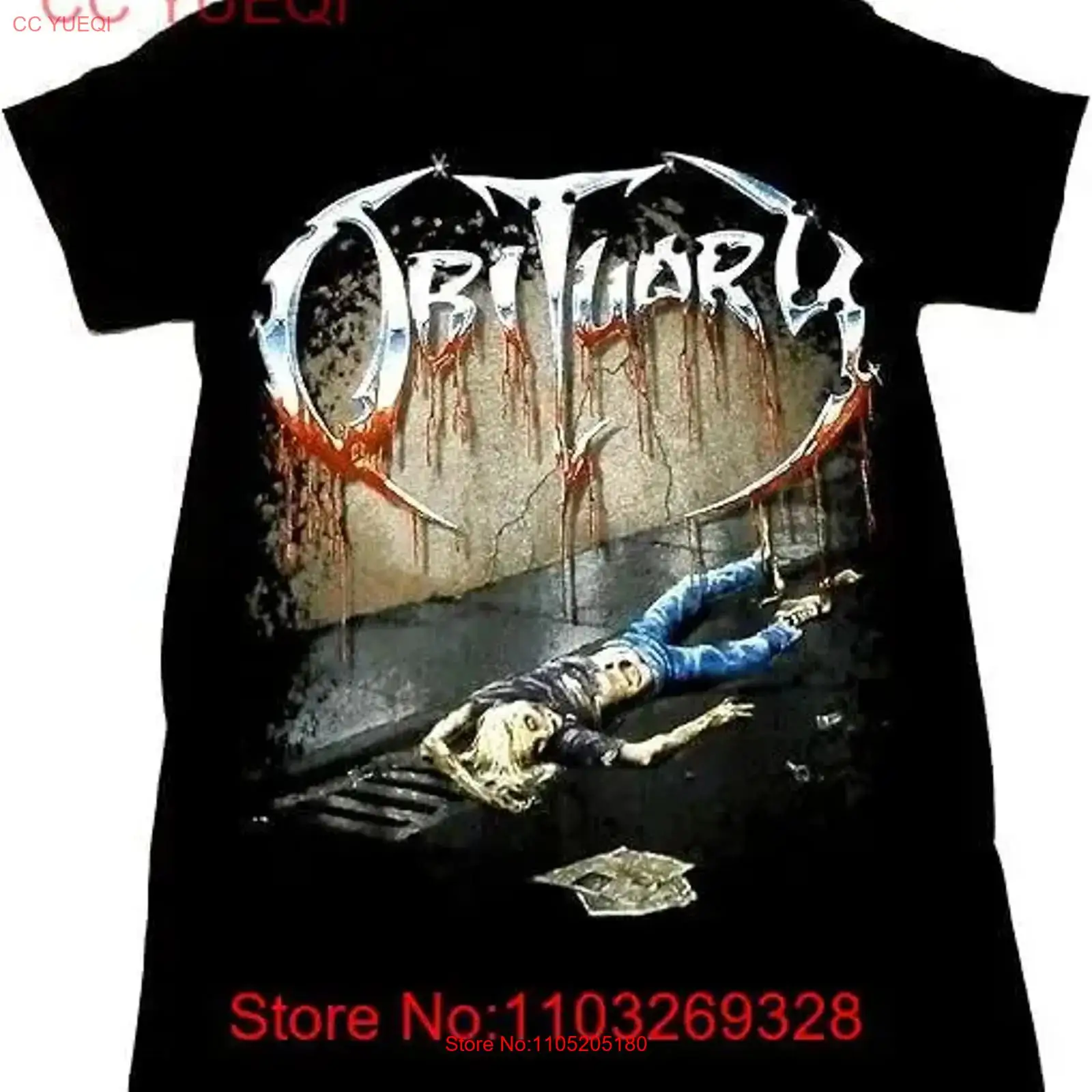 Vtg OBITUARY Band T shirt  Adu - Vintage Fashion Obituaries avis et prix