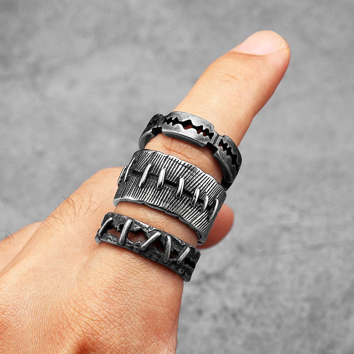Retro Razor Blade Men Rings St - Vintage Fashion Newtown avis et prix