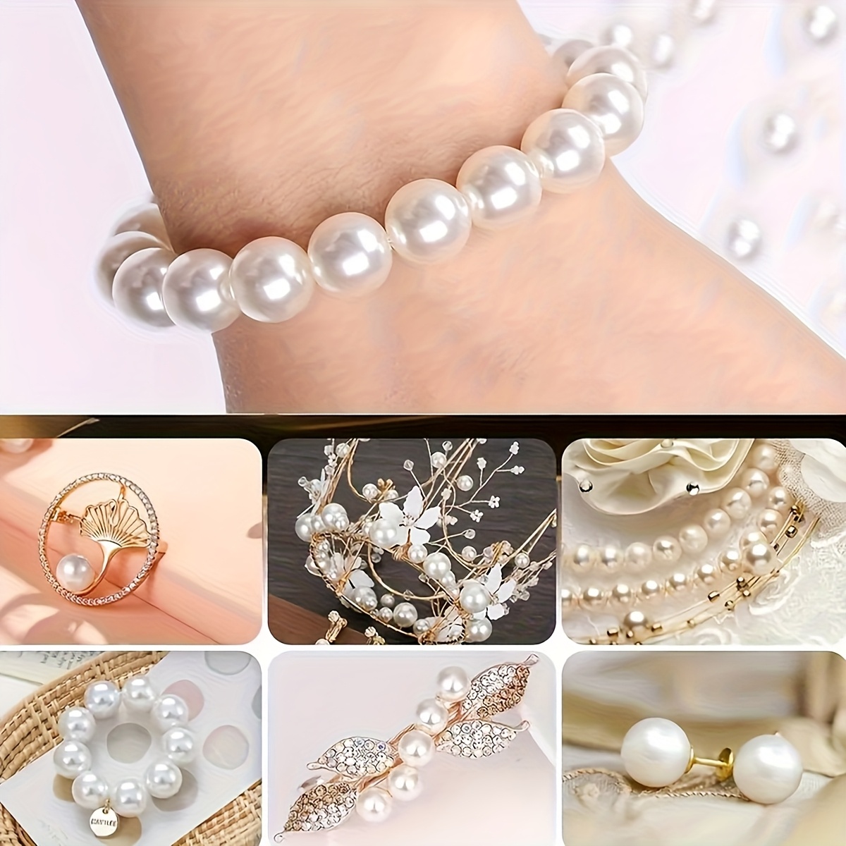 1388pcs 4/6/8/10mm  Black, whi - Vintage Fashion Necklace avis et prix