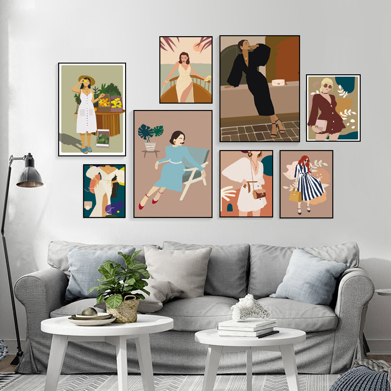Vintage Girl Fashion Abstract  - Vintage Fashion Prints For Wall avis et prix
