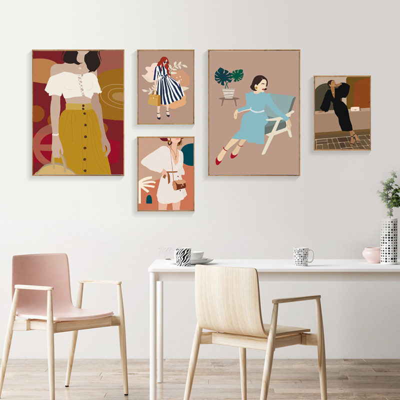 Vintage Girl Fashion Abstract  - Vintage Fashion Prints For Wall avis et prix