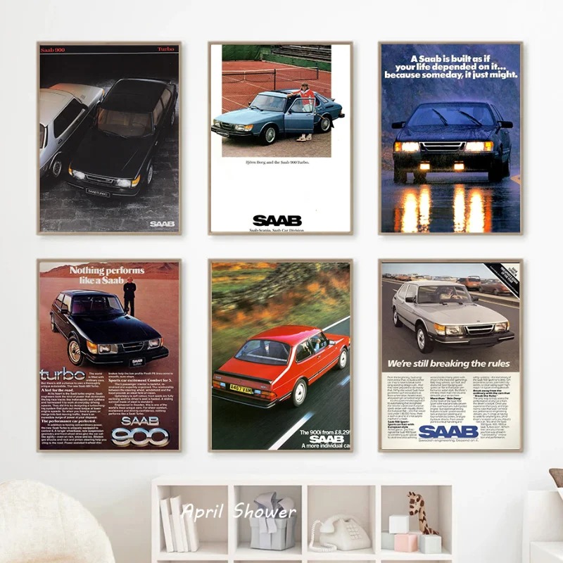 Classic Vintage Saab 900 Turbo - Vintage Fashion Prints For Wall avis et prix
