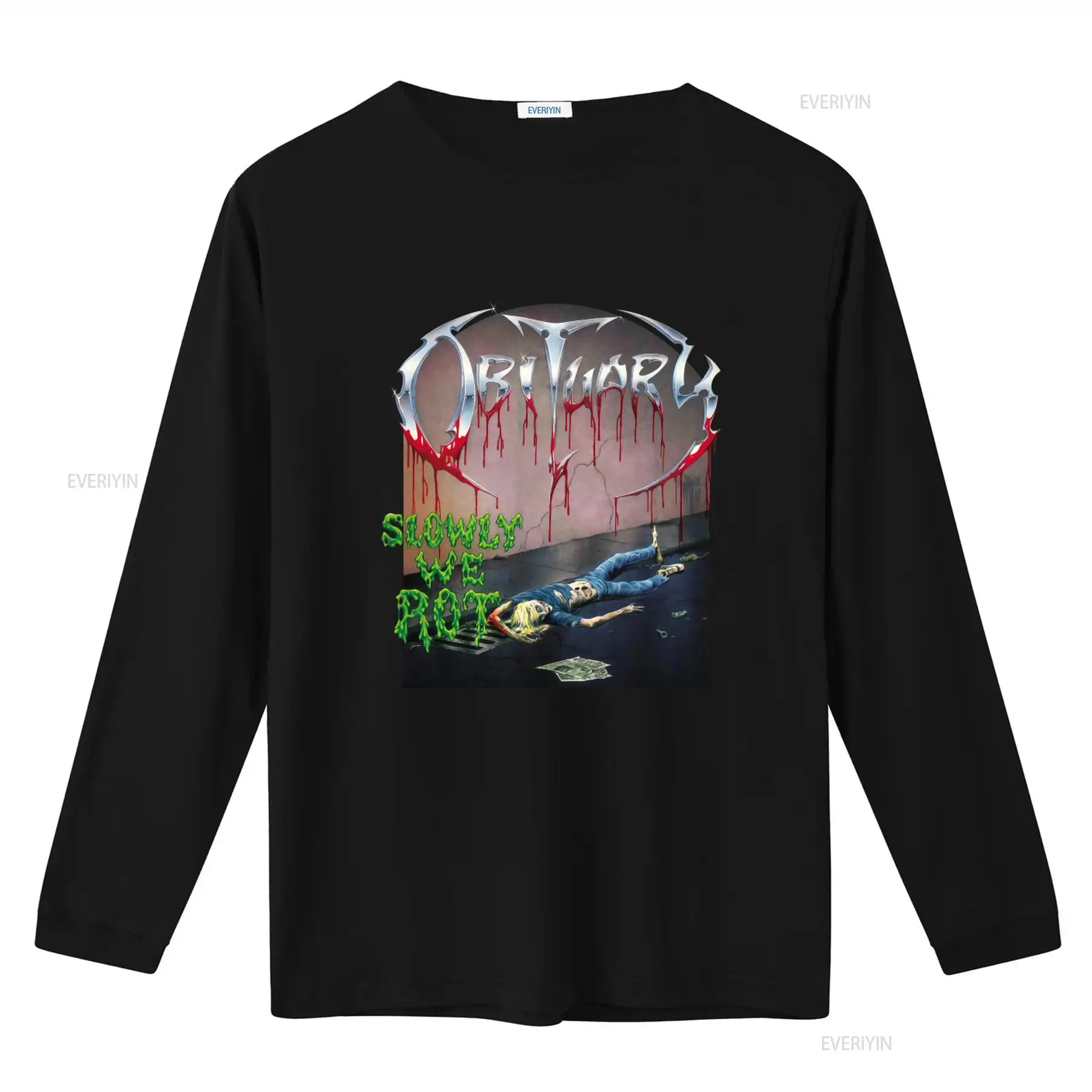 OBITUARY Slowly We Rot Print T - Vintage Fashion Obituaries avis et prix