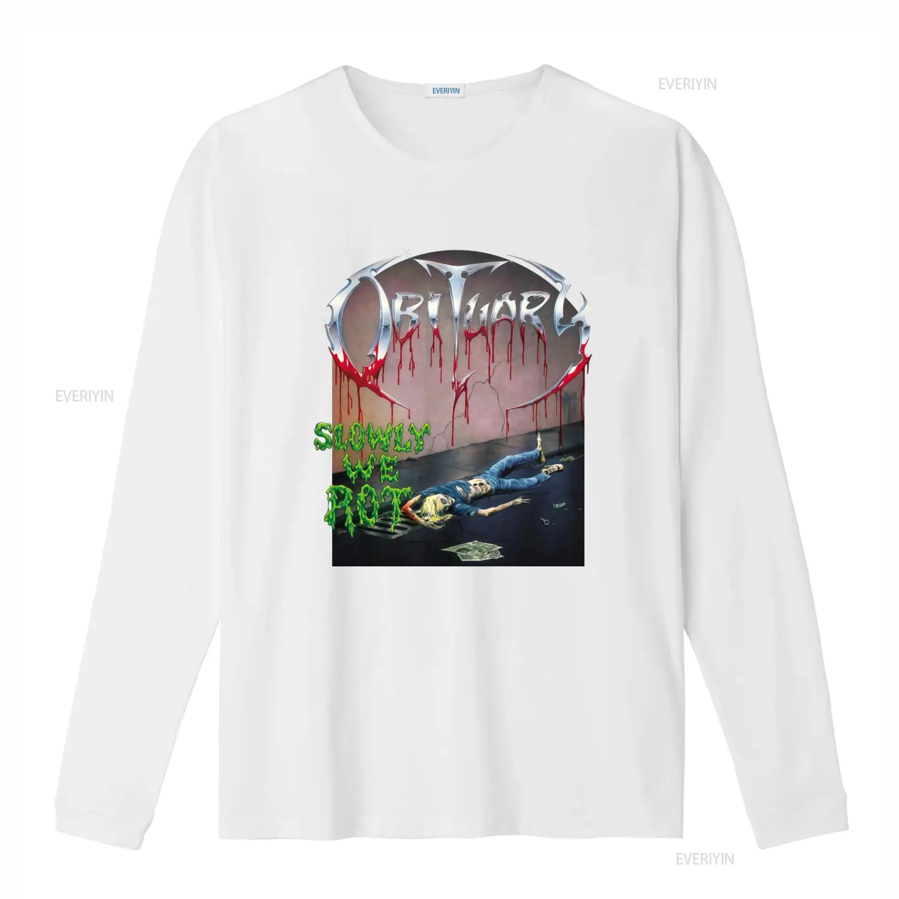 OBITUARY Slowly We Rot Print T - Vintage Fashion Obituaries avis et prix