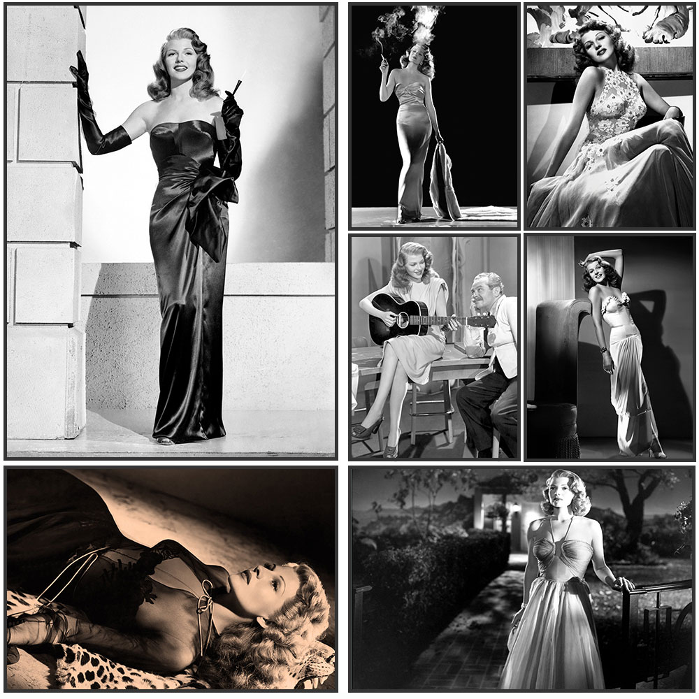 Rita Hayworth Poster,Black and - Vintage Fashion Prints For Wall avis et prix