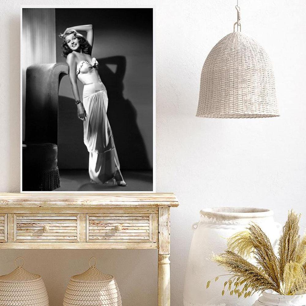 Rita Hayworth Poster,Black and - Vintage Fashion Prints For Wall avis et prix