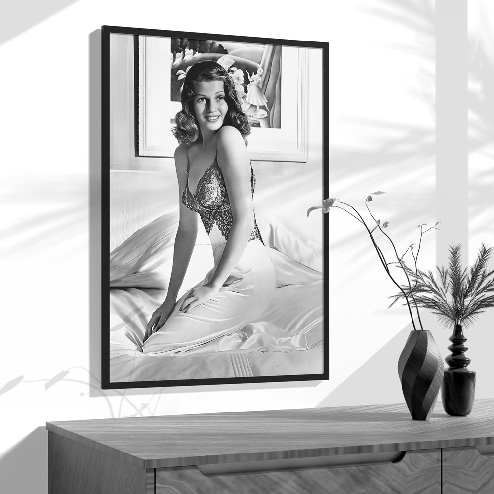 Rita Hayworth Poster,Black and - Vintage Fashion Prints For Wall avis et prix