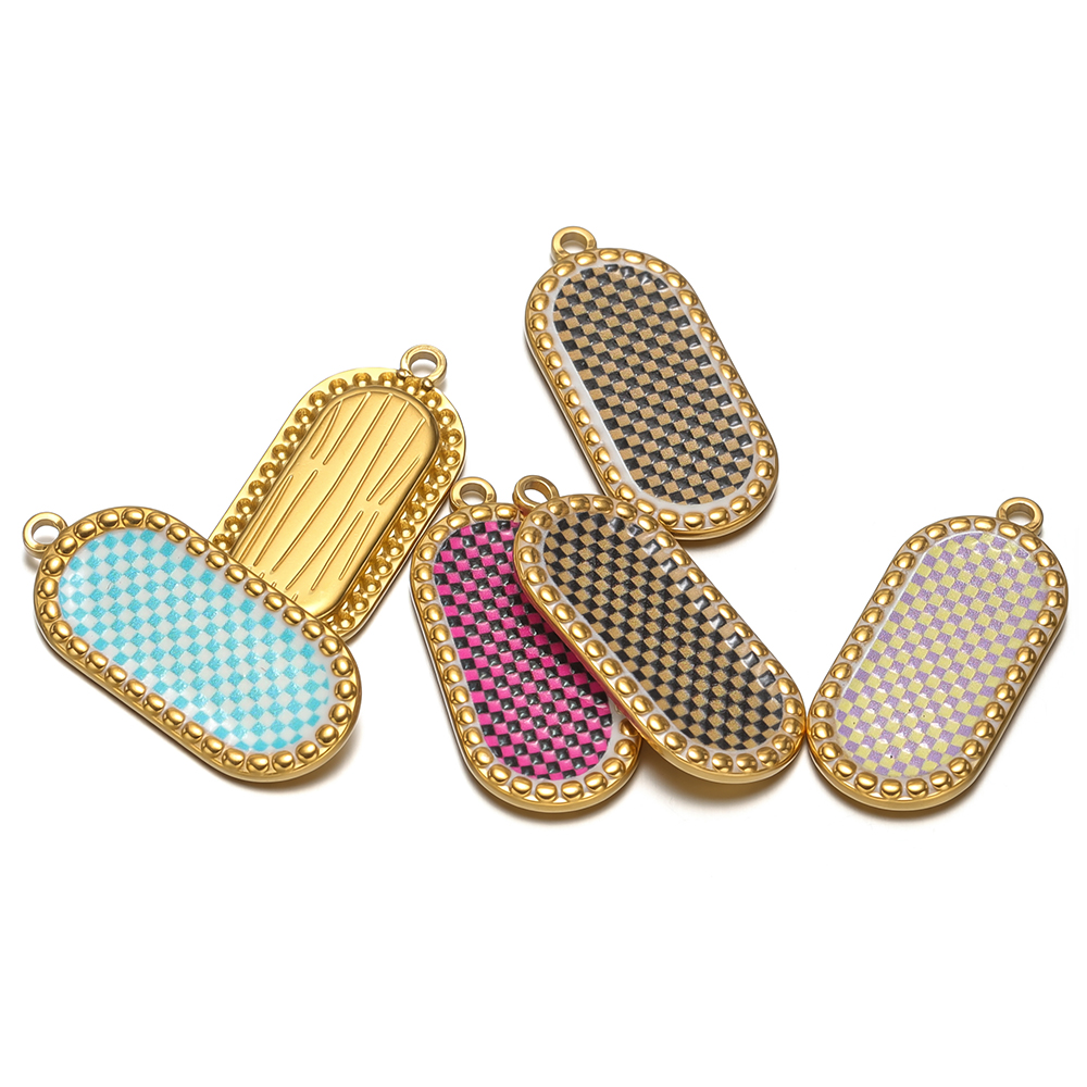 4pcs Stainless Steel Gold Oval - Vintage Fashion Necklace avis et prix