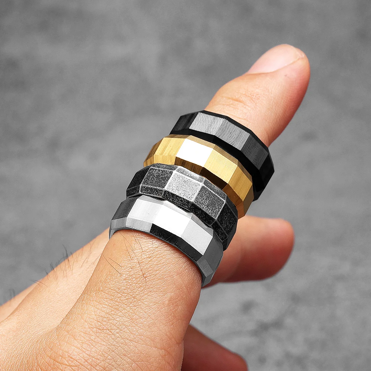 Geometric Cuts Men Rings Stain - Vintage Fashion Newtown avis et prix