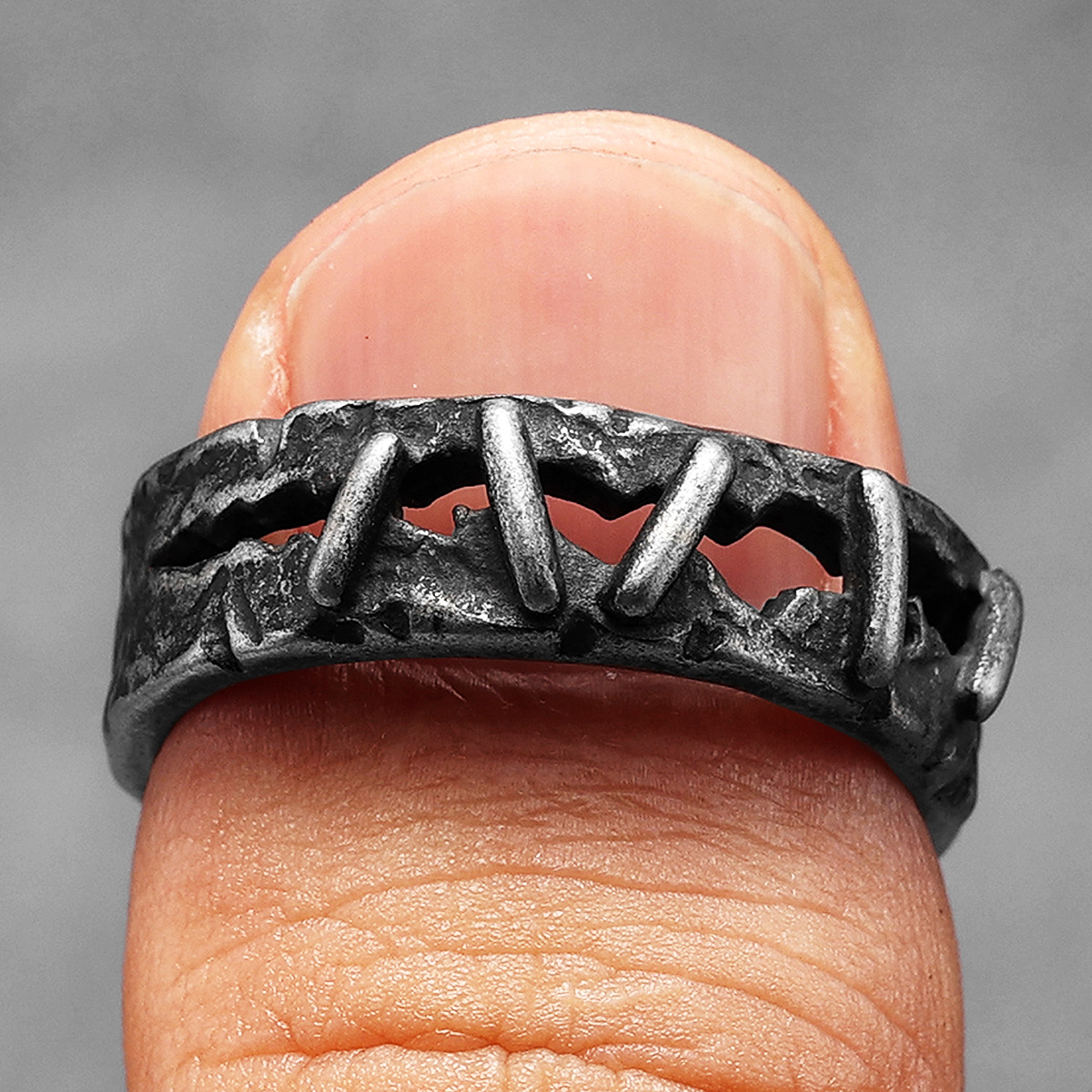 Retro Suture Men Rings Stainle - Vintage Fashion Newtown avis et prix