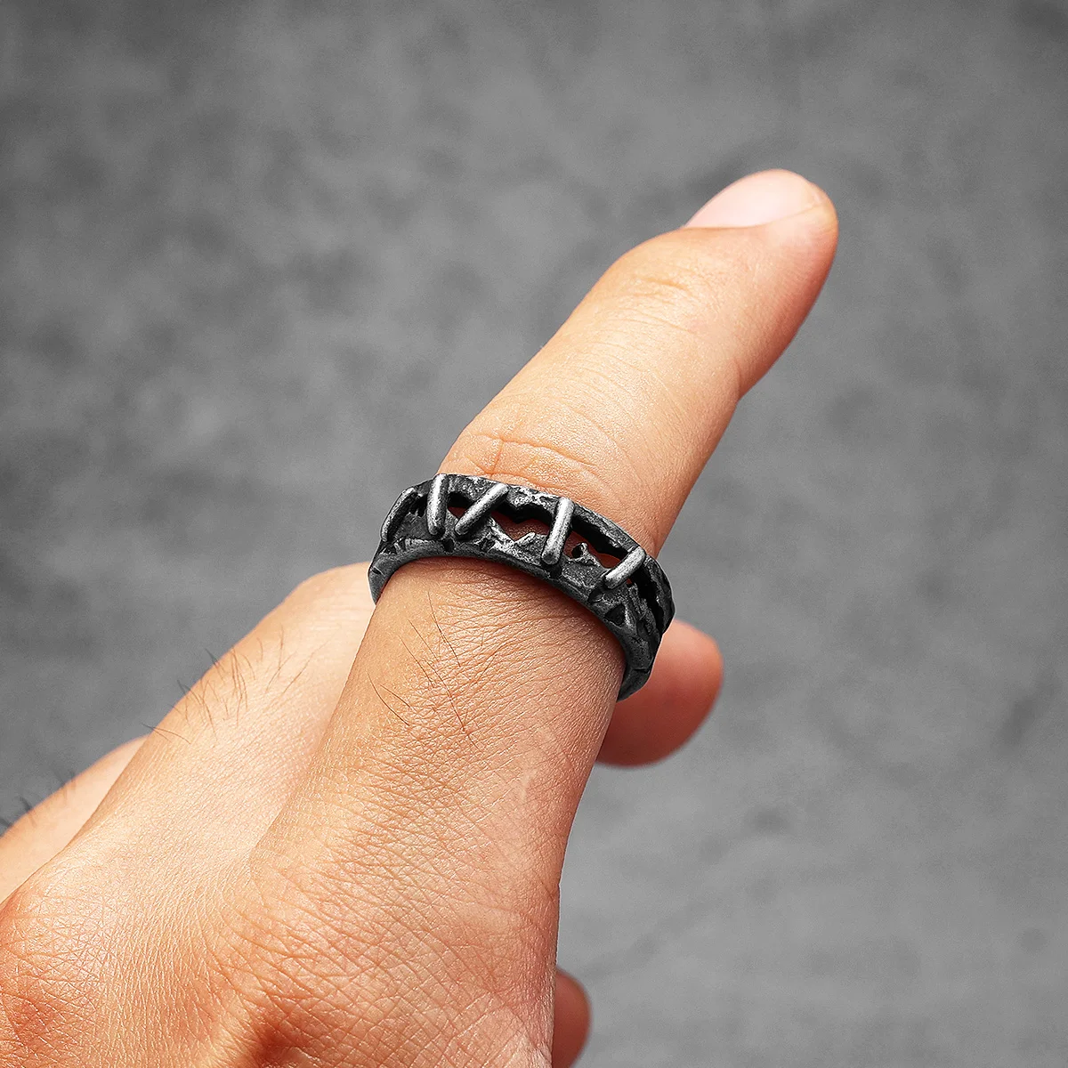Retro Suture Men Rings Stainle - Vintage Fashion Newtown avis et prix