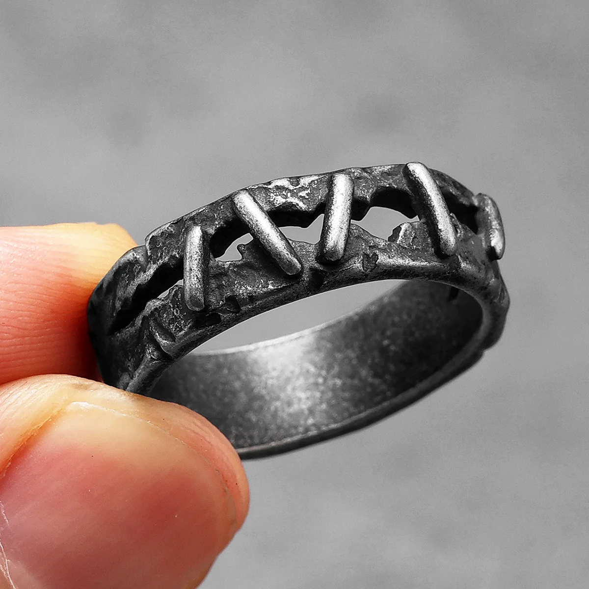 Retro Suture Men Rings Stainle - Vintage Fashion Newtown avis et prix