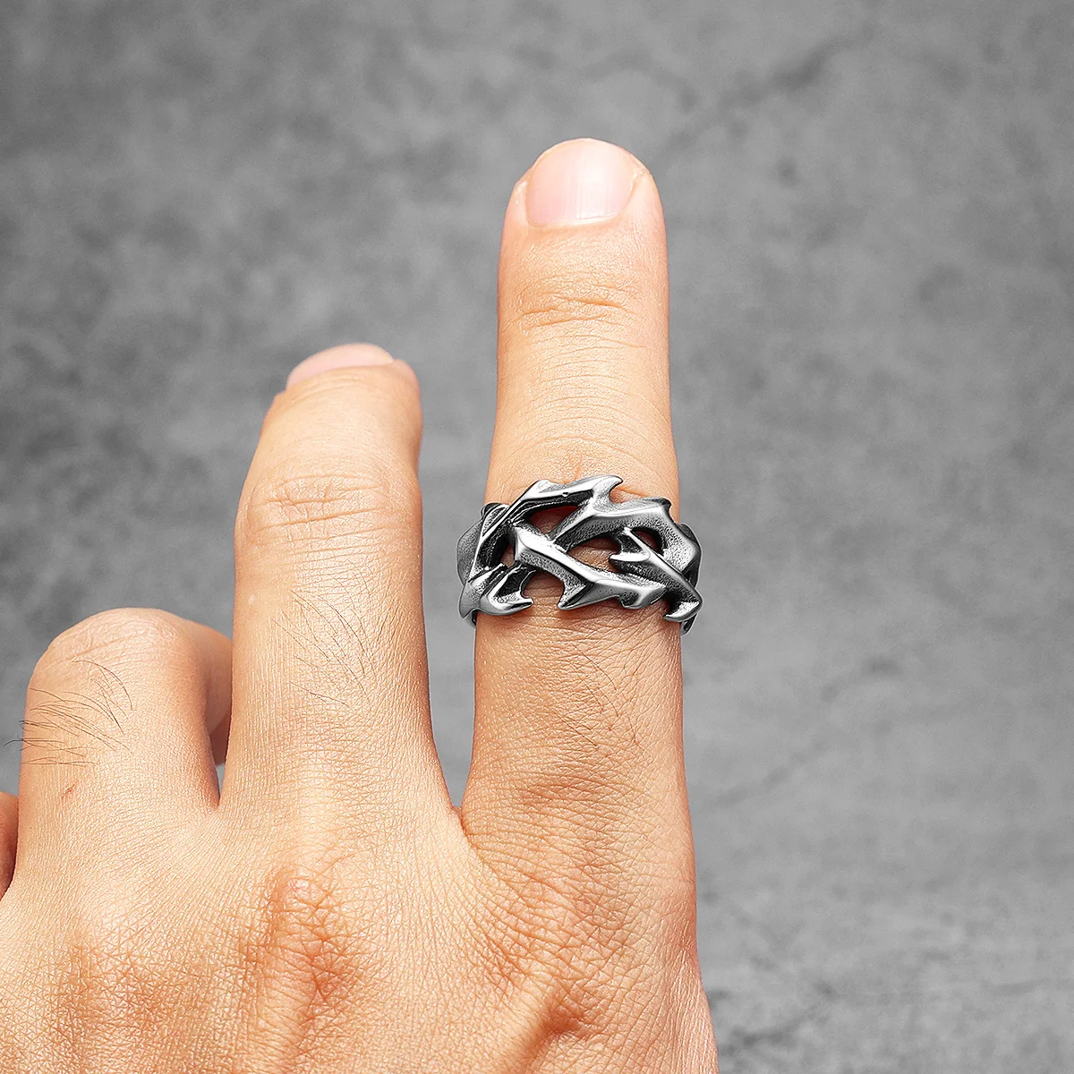 Jesus Thorns Crown Men Rings S - Vintage Fashion Newtown avis et prix